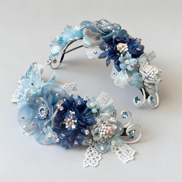 Custom Ballet Headpiece with Flowers & Crystals | Handmade Dance Accessory for Giselle, or Classical Ballets