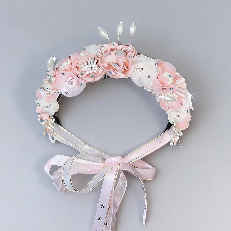 Custom Pink Floral Ballet Headpiece | Handmade Dance Accessory for Giselle, or Romantic Ballets