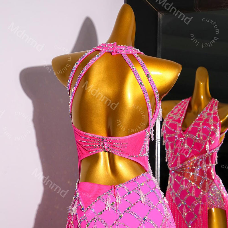 Custom Fringe Latin Dance Dress | Handmade Performance Costume for Salsa, Cha-Cha, or Competitions