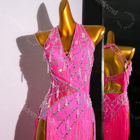 Custom Fringe Latin Dance Dress | Handmade Performance Costume for Salsa, Cha-Cha, or Competitions