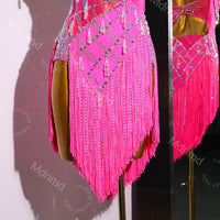 Custom Fringe Latin Dance Dress | Handmade Performance Costume for Salsa, Cha-Cha, or Competitions