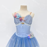 Custom Romantic Ballet Tutu Dress | Blue Ballet Performance Costume