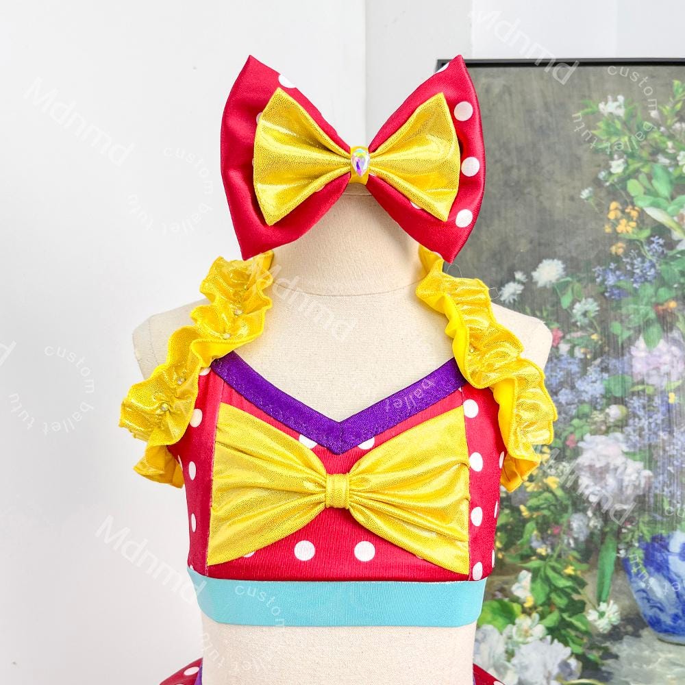 Girls Polka Dot Jazz Dance Costume | Kids Competition Dance Outfit