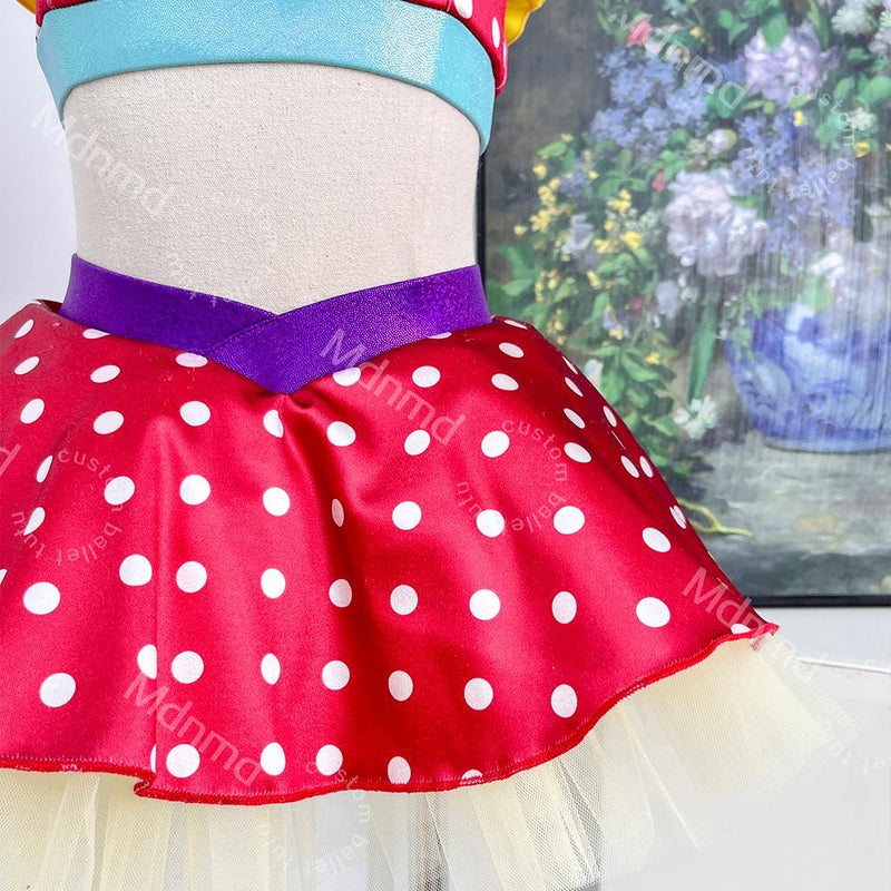 Girls Polka Dot Jazz Dance Costume | Kids Competition Dance Outfit
