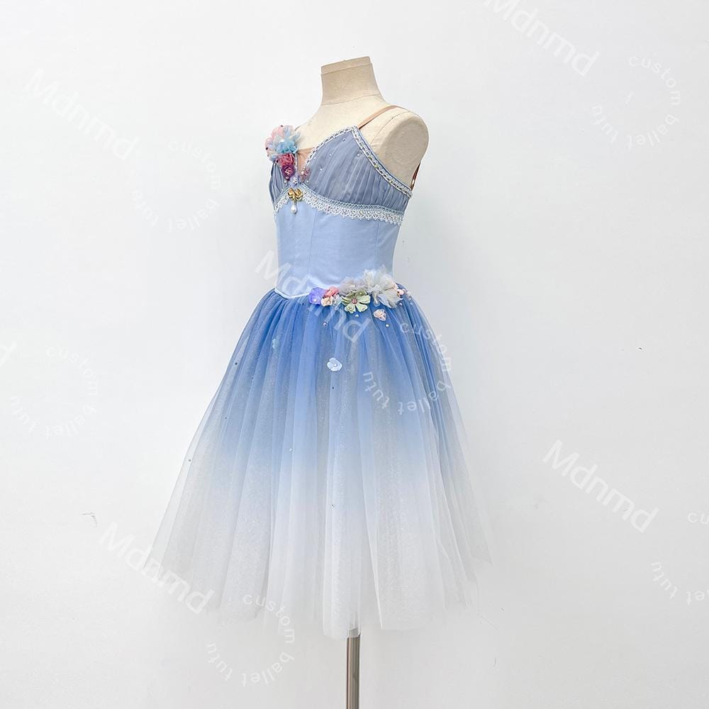 Custom Romantic Ballet Tutu Dress | Blue Ballet Performance Costume