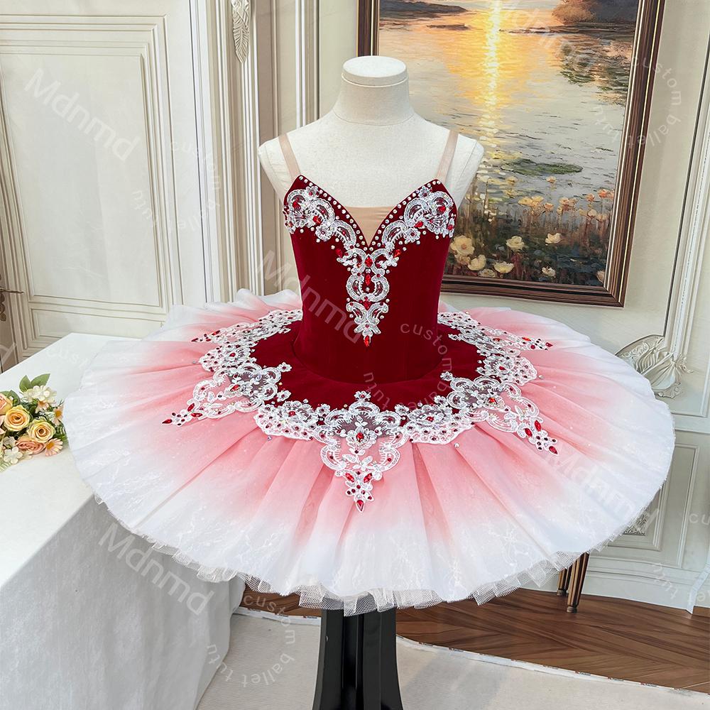Custom Professional Red Ombr Ballet Tutu | Don Quixote Kitri Stage Costume