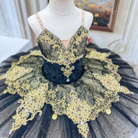 Custom Ballet Tutu | Black Gold Pancake Tutu for Classical Variations