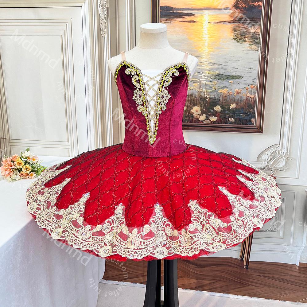 Custom Red Professional Ballet Tutu | Don Quixote Kitri Variation Costume | Classical Pancake Tutu