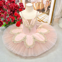 Pink Professional Beauty Fairy Tutu | Gold Embroidery Classical Costume | Custom Ballet Dress
