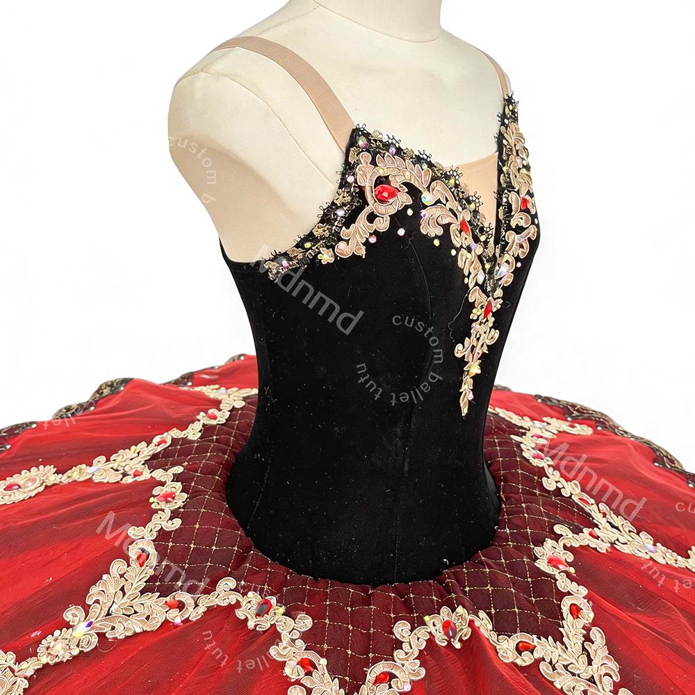 Black Red Professional Ballet Tutu | Don Quixote Kitri Classical Pancake Tutu