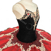 Black Red Professional Ballet Tutu | Don Quixote Kitri Classical Pancake Tutu