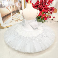 White Swan Professional Ballet Tutu | Swan Lake Odette Costume, Stretch Bodice, Feather Accents