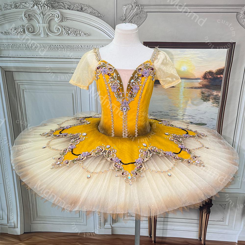 Custom Yellow Professional Ballet Tutu | Gold Ombre Classical Ballet Costume