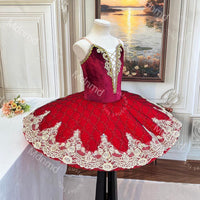 Custom Red Professional Ballet Tutu | Don Quixote Kitri Variation Costume | Classical Pancake Tutu