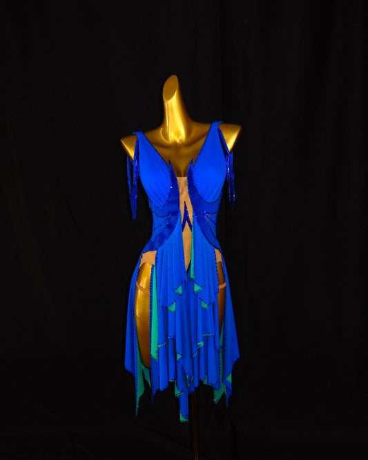 Royal Blue Tiered Latin Dance Dress
