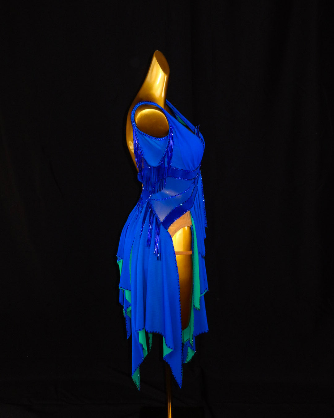Royal Blue Tiered Latin Dance Dress