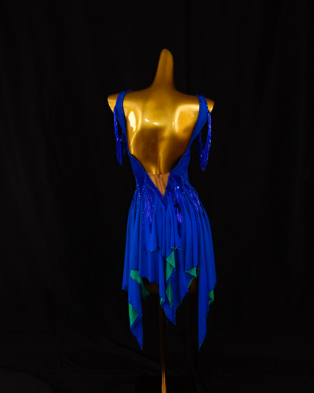 Royal Blue Tiered Latin Dance Dress